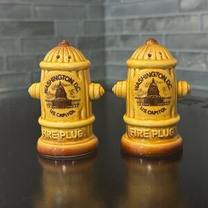 Vintage Fire Plug Washington D.C. U.S. Capitol Salt and Pepper Shakers